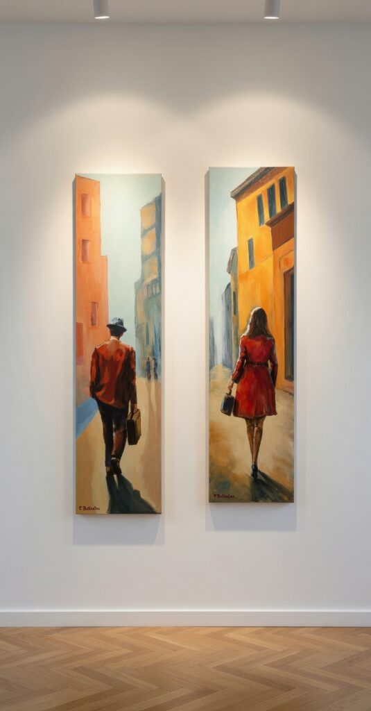 Scènes de rue, peinture à l'huile par Éric Ballestra